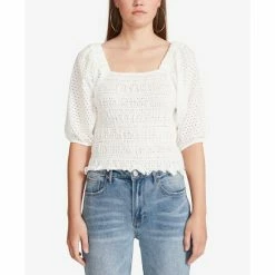 Best deal โญ BB Dakota By Steve Madden ๐ฉ Women's Smock My Way Eyelet Top Sunshine ๐