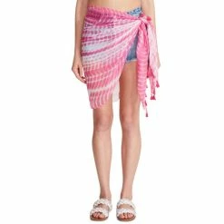 Coupon 😉 Steve Madden 👩 Women's Tassel-Trim Tie-Dyed Scarf Wrap Black & White 🤩