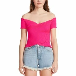 Coupon ๐ฏ BB Dakota By Steve Madden ๐ฉ Women's Star Crossed Lover Smocked Top Pink Glo ๐
