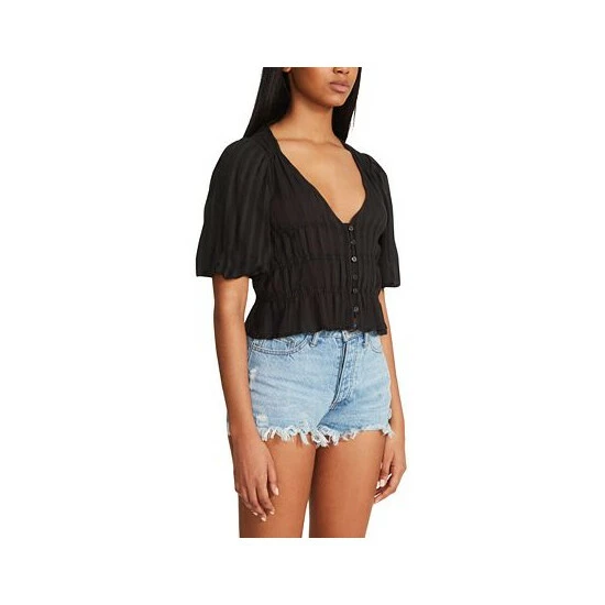Top 10 👏 BB Dakota By Steve Madden 👩 Women's 🌞 Summer Ting Cotton Top Black 🤩 - Image 3