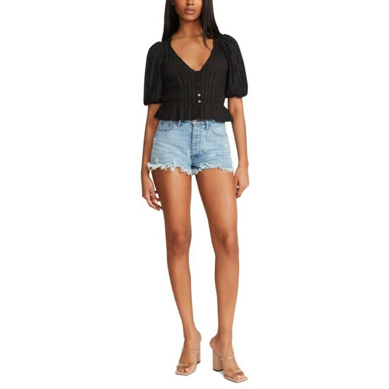 Top 10 👏 BB Dakota By Steve Madden 👩 Women's 🌞 Summer Ting Cotton Top Black 🤩 - Image 4
