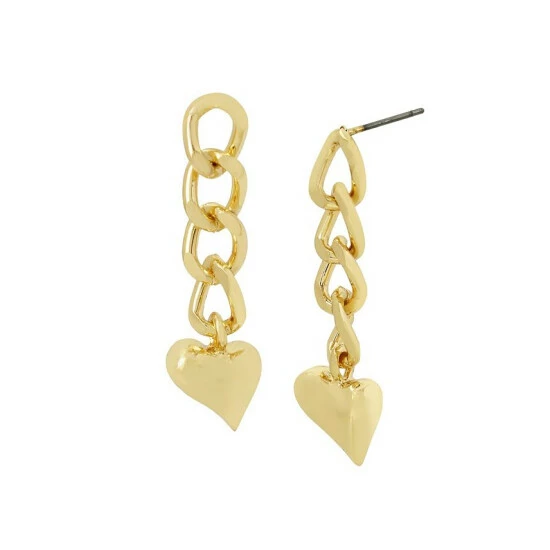 Top 10 🔔 Steve Madden Heart Chain Earrings Gold 🔥