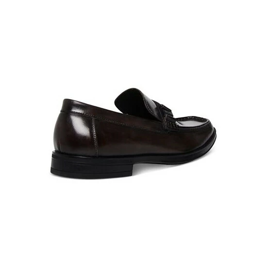 Best Pirce 👏 Steve Madden Men's Jazzin Waxed Leather Shiny-Bit 👗 Dress Loafer Dk Grey 👏 - Image 2