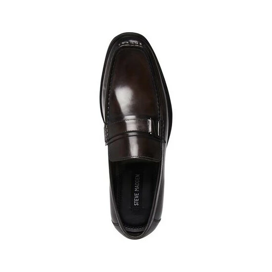 Best Pirce 👏 Steve Madden Men's Jazzin Waxed Leather Shiny-Bit 👗 Dress Loafer Dk Grey 👏 - Image 7
