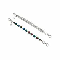 New 🔔 Steve Madden Ball Chain And Curb Chain Bracelet Set Oil Slick 😉