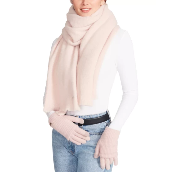 Outlet ❤️ Steve Madden 👩 Women's Solid Woven Blanket Scarf With Eyelash Fringe Black 💯 - Image 6