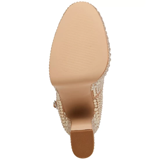 Promo 💯 Steve Madden 👩 Women's Skyrise Ankle-Strap Rhinestone Platform Pumps Rose Gold Rhinestone ❤️ - Image 6