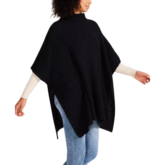 Coupon ๐ Steve Madden ๐ฉ Women's Plush Solid Funnel Collar Poncho Grey ๐งจ - Image 5