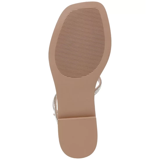 Buy ✨ Steve Madden 👩 Women's Azaria Rhinestone Coiled Flat 🩴 Sandals Blush Rhinestone 🛒 - Image 6