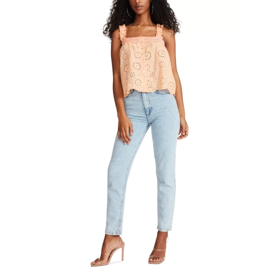 Cheap ⌛ BB Dakota By Steve Madden 👩 Women's 🌞 Summer Sunrise Eyelet Top White ⭐ - Image 7