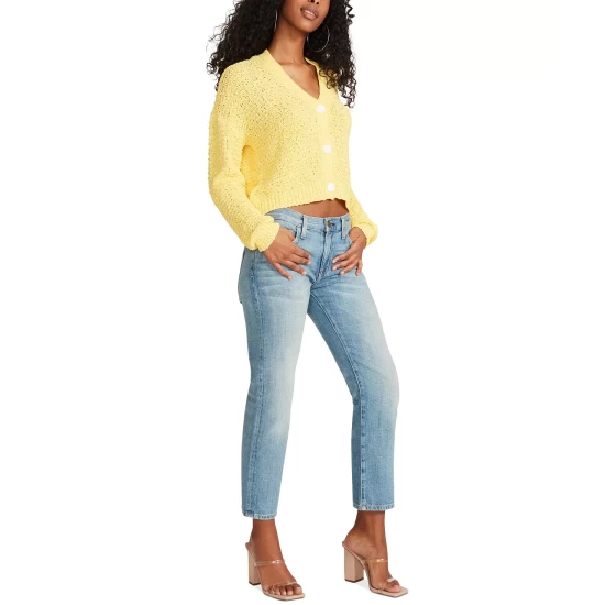 Best reviews of ๐ BB Dakota By Steve Madden ๐ฉ Women's Bonfire Cropped Cardigan Sunshine โญ - Image 6