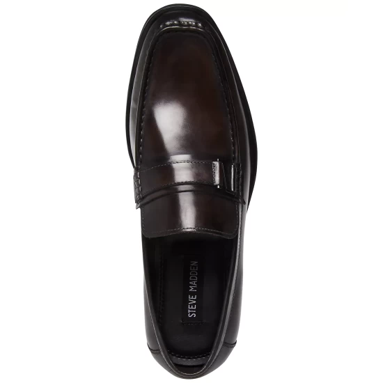 Best Pirce 👏 Steve Madden Men's Jazzin Waxed Leather Shiny-Bit 👗 Dress Loafer Dk Grey 👏 - Image 8