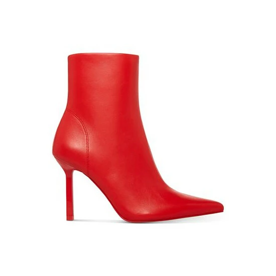 Coupon 👍 Steve Madden 👩 Women's Elysia Stiletto Booties Red Leather ⭐ - Image 2