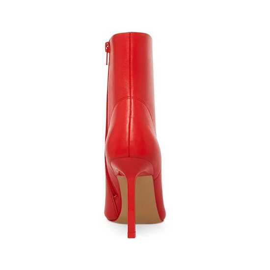 Coupon 👍 Steve Madden 👩 Women's Elysia Stiletto Booties Red Leather ⭐ - Image 3