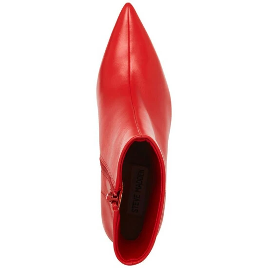 Coupon 👍 Steve Madden 👩 Women's Elysia Stiletto Booties Red Leather ⭐ - Image 4
