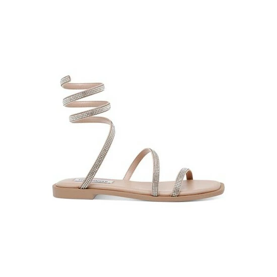 Buy ✨ Steve Madden 👩 Women's Azaria Rhinestone Coiled Flat 🩴 Sandals Blush Rhinestone 🛒 - Image 2