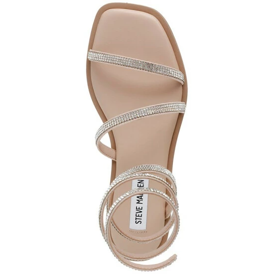 Buy ✨ Steve Madden 👩 Women's Azaria Rhinestone Coiled Flat 🩴 Sandals Blush Rhinestone 🛒 - Image 4