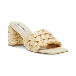 Hot Sale ⌛ Steve Madden 👩 Women's Laveda Raffia Block-Heel 🩴 Sandals 😍