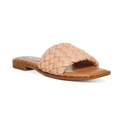Deals ❤️ Steve Madden 👩 Women's Santina Woven Slide 🩴 Sandals Nude 🌟