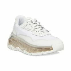 Best Pirce ✔️ Steve Madden 👩 Women's Blatant Chunky Lace-Up 👟 Sneakers White 😉