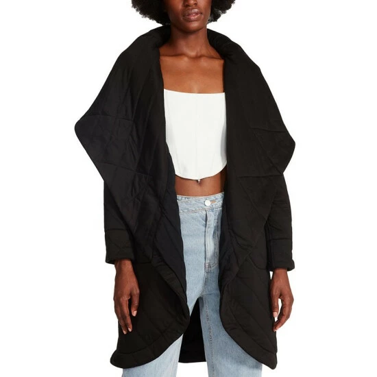 Discount 🌟 Steve Madden 👩 Women's Quilted Jones Open-Front Jacket Black ⌛ - Image 4