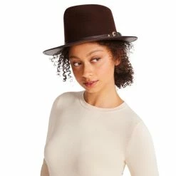 Brand new 💯 Steve Madden Tonal Felt Faux Leather Belt-Trim Fedora Black 🥰