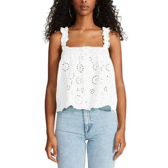 Cheap ⌛ BB Dakota By Steve Madden 👩 Women's 🌞 Summer Sunrise Eyelet Top White ⭐