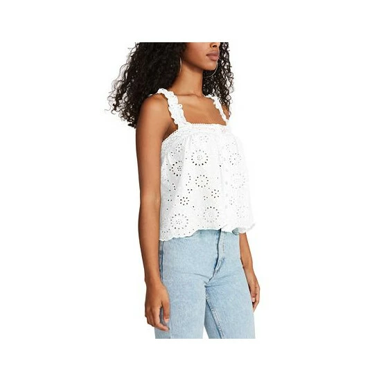 Cheap ⌛ BB Dakota By Steve Madden 👩 Women's 🌞 Summer Sunrise Eyelet Top White ⭐ - Image 3