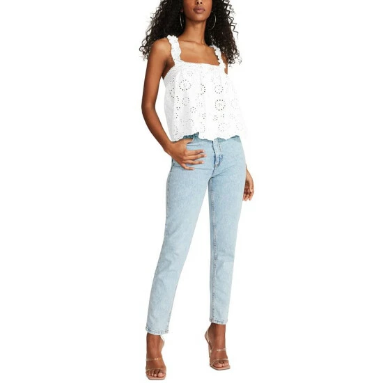 Cheap ⌛ BB Dakota By Steve Madden 👩 Women's 🌞 Summer Sunrise Eyelet Top White ⭐ - Image 4