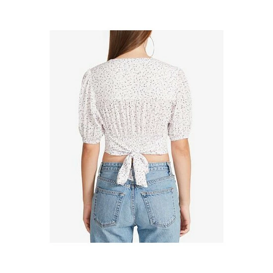Coupon 🎁 BB Dakota By Steve Madden 👩 Women's Down In The Valley Floral Print Crop Top White 💯 - Image 2