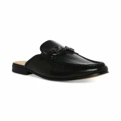 Best deal 🎉 Steve Madden Men's Haloe Slip-On 👗 Dress Mules Black Leather 🔥